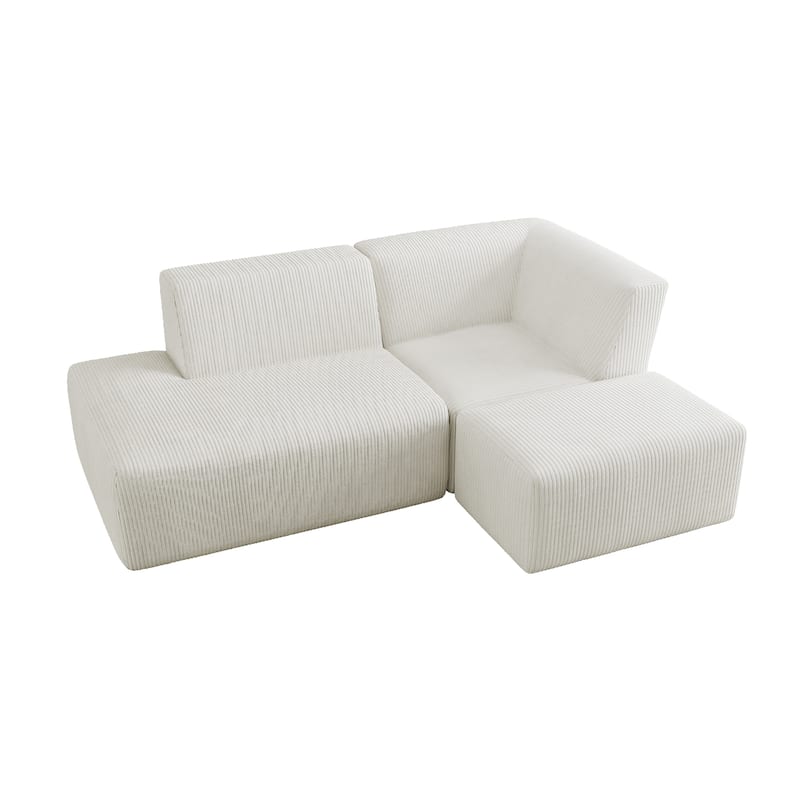 Oversized Corduroy Modular Sectional Fabric Sofa Set