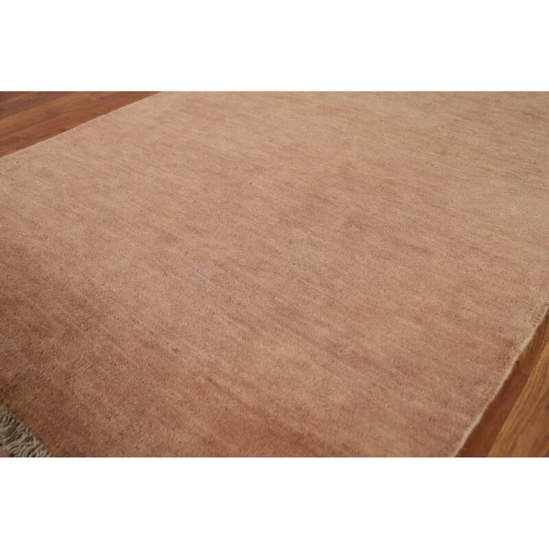 Light Brown Gabbeh Oriental Runner Rug Handmade Wool Carpet - 3'3"x 12'6"