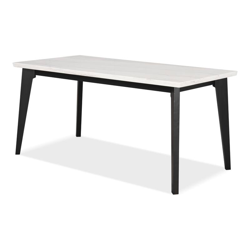 Furniture of America Fieny Modern Genuine White Marble 70-inch Counter Height Dining Table - Black
