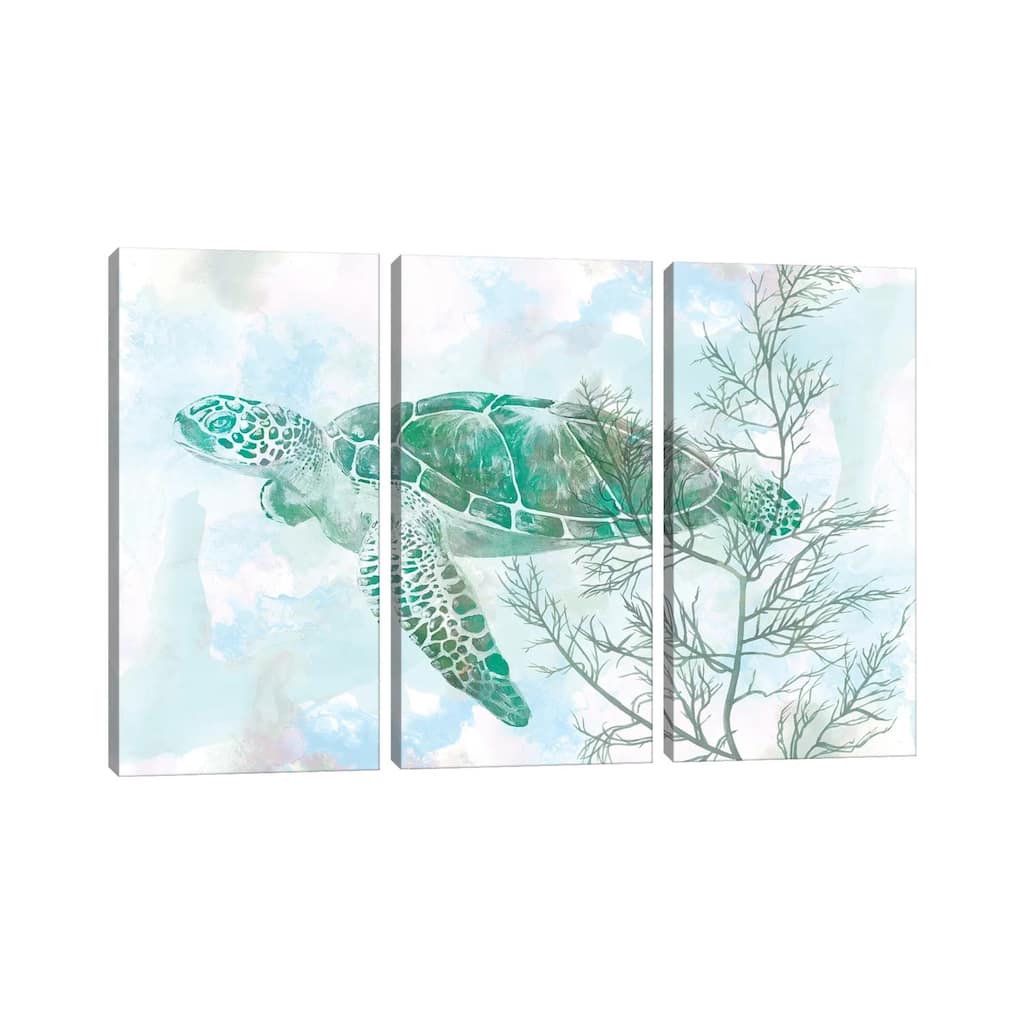 iCanvas "Watercolor Sea Turtle II" by Studio W 3-Piece Canvas Wall Art Set