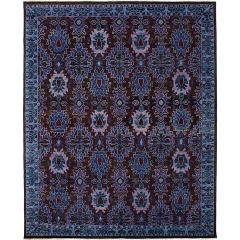 ECARPETGALLERY Hand-knotted Beaumont Dark Brown Wool Rug - 7'11 x 9'9