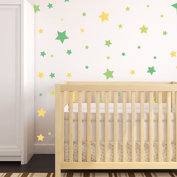 slide 2 of 6, Walplus Minimal Colorful Stars Wall Sticker Decal DIY Art Home Decor