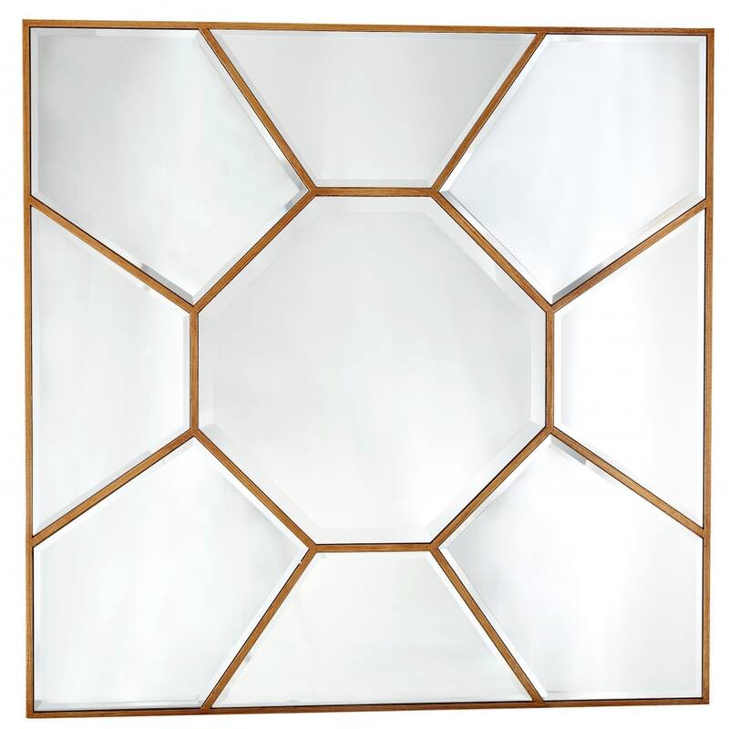 HomeRoots 35" Rustic Square Accent Mirror Wall Mounted With Metal Frame - 28.4