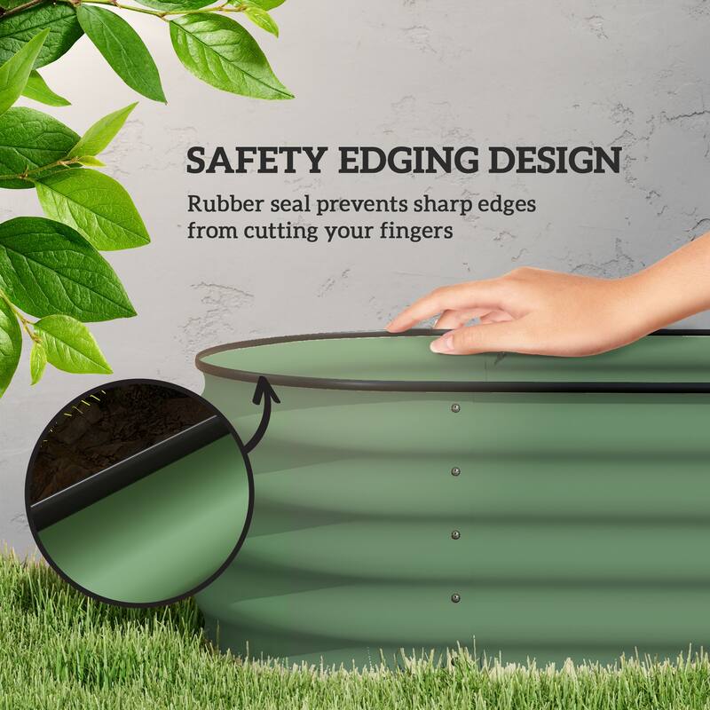 Countryside Style Garden Bed with Metal Side Panels and Corner Panels, for Backyard Patio Grow Vegetables Herb - 8' x 10'