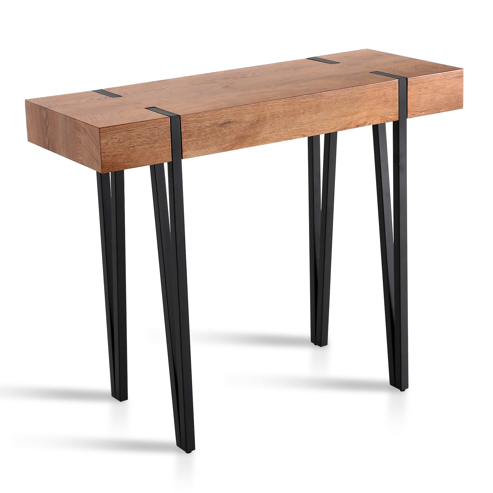 wood and metal console table