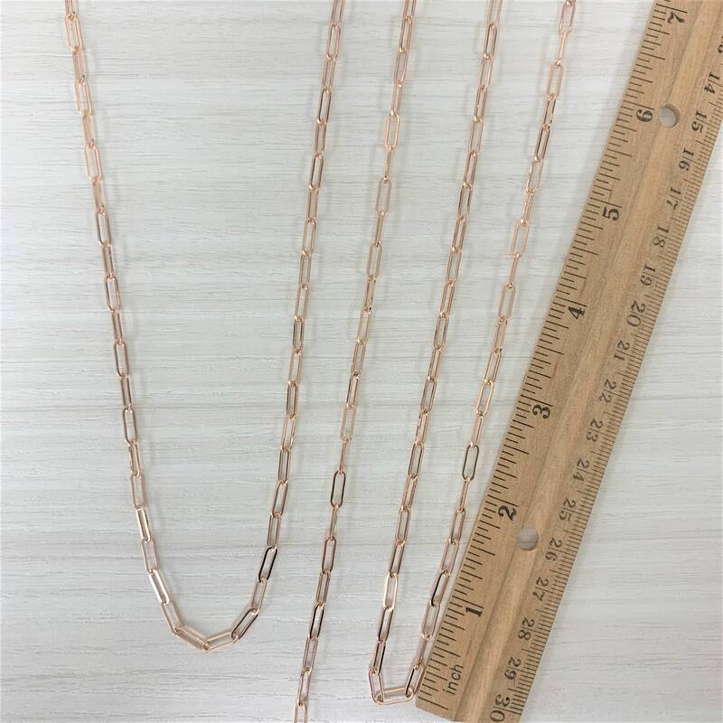 Joelle Collection Gold Link Chain Womens Necklace - 14K Paperclip Link Chain 3.4 mm For Her