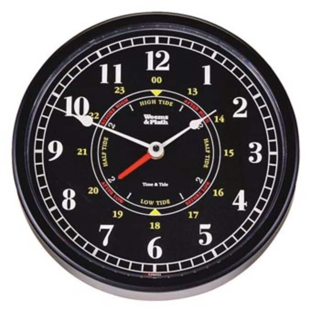 12" Black Antique Finish Round Shaped Time and Tide Clock
