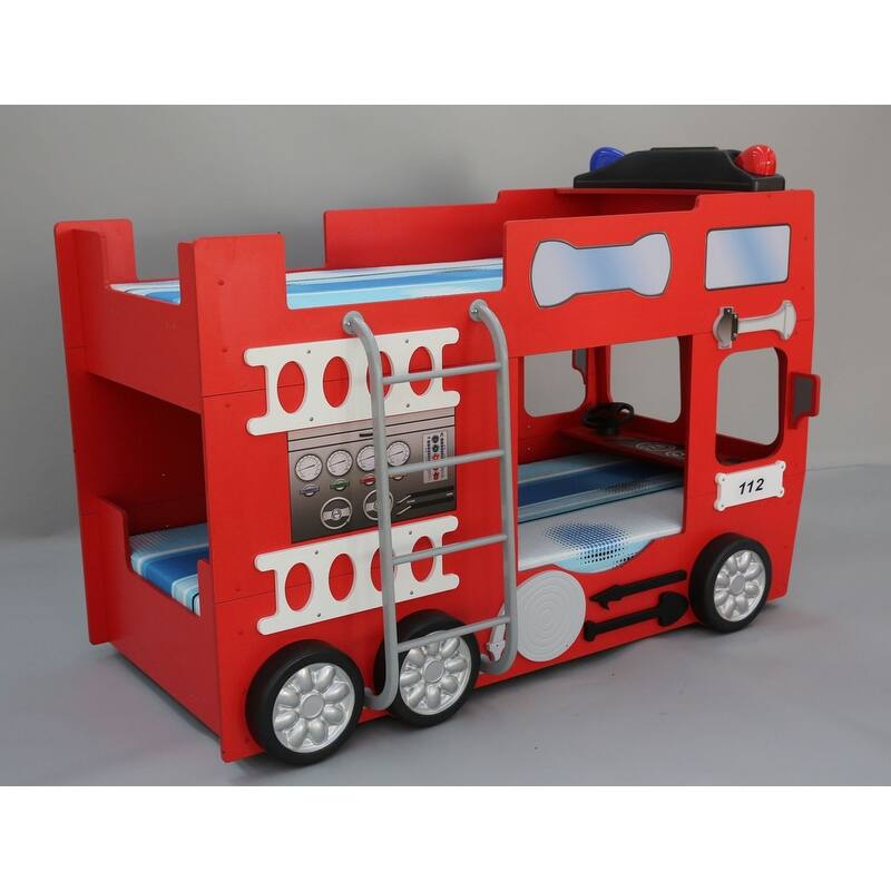 FIRE TRUCK Toddler Bunk Bed
