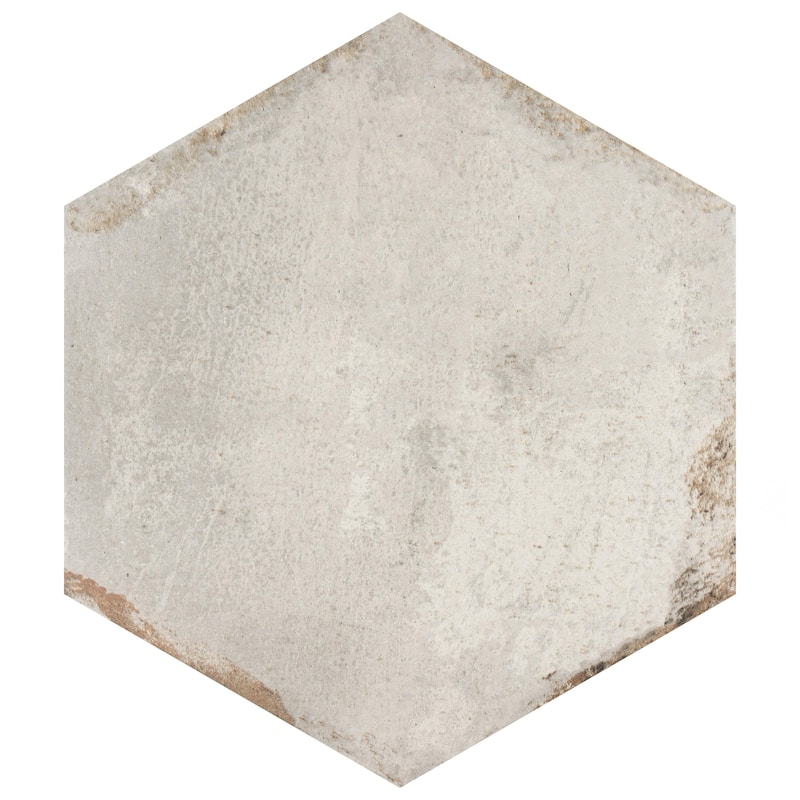 Merola Tile D'Anticatto Hex Bianco 11" x 12-3/4" Porcelain Floor and Wall Tile
