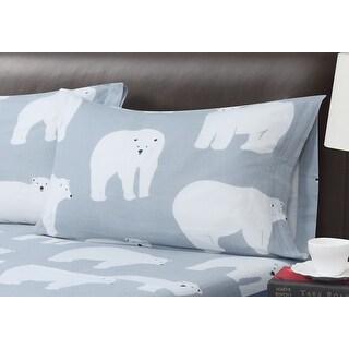 Polar Bear Parade Cotton Flannel Pillowcase Pair Bed Bath Beyond 