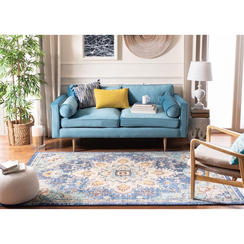 SAFAVIEH Madison Diederike Boho Medallion Distressed Rug