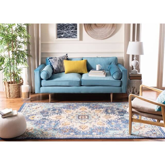 SAFAVIEH Madison Diederike Boho Medallion Distressed Rug