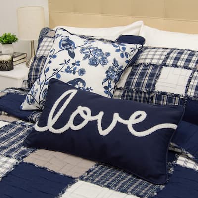 Donna Sharp Checkerboard Indigo 2 PC Decorative Pillow Set