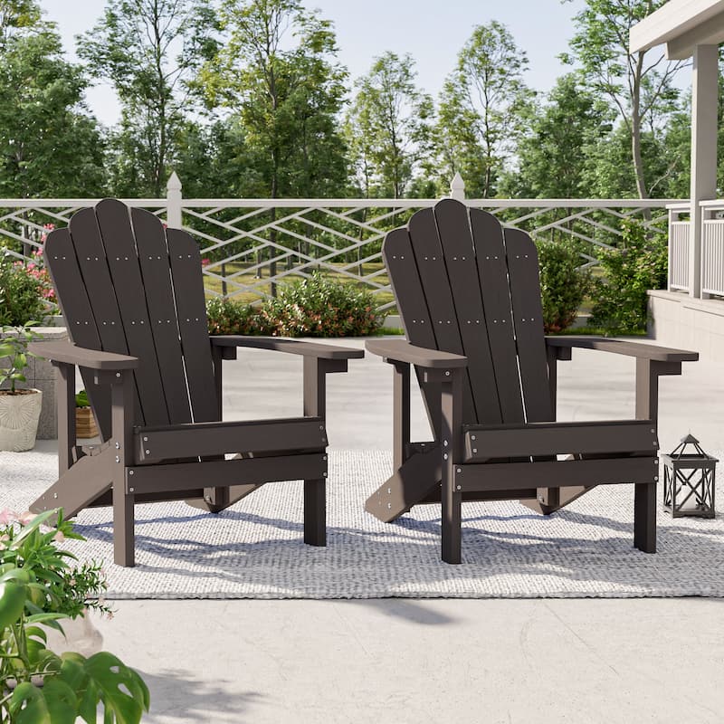 BONOSUKI Patio Adirondack Chairs Weather-resistant(Set of 2) - Mocha
