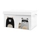 preview thumbnail 1 of 2, Woodland Bear Racoon Collection Boy or Girl Kids Fabric Toy Bin Storage - Neutral Beige, Green, Black and Grey Forest Pals