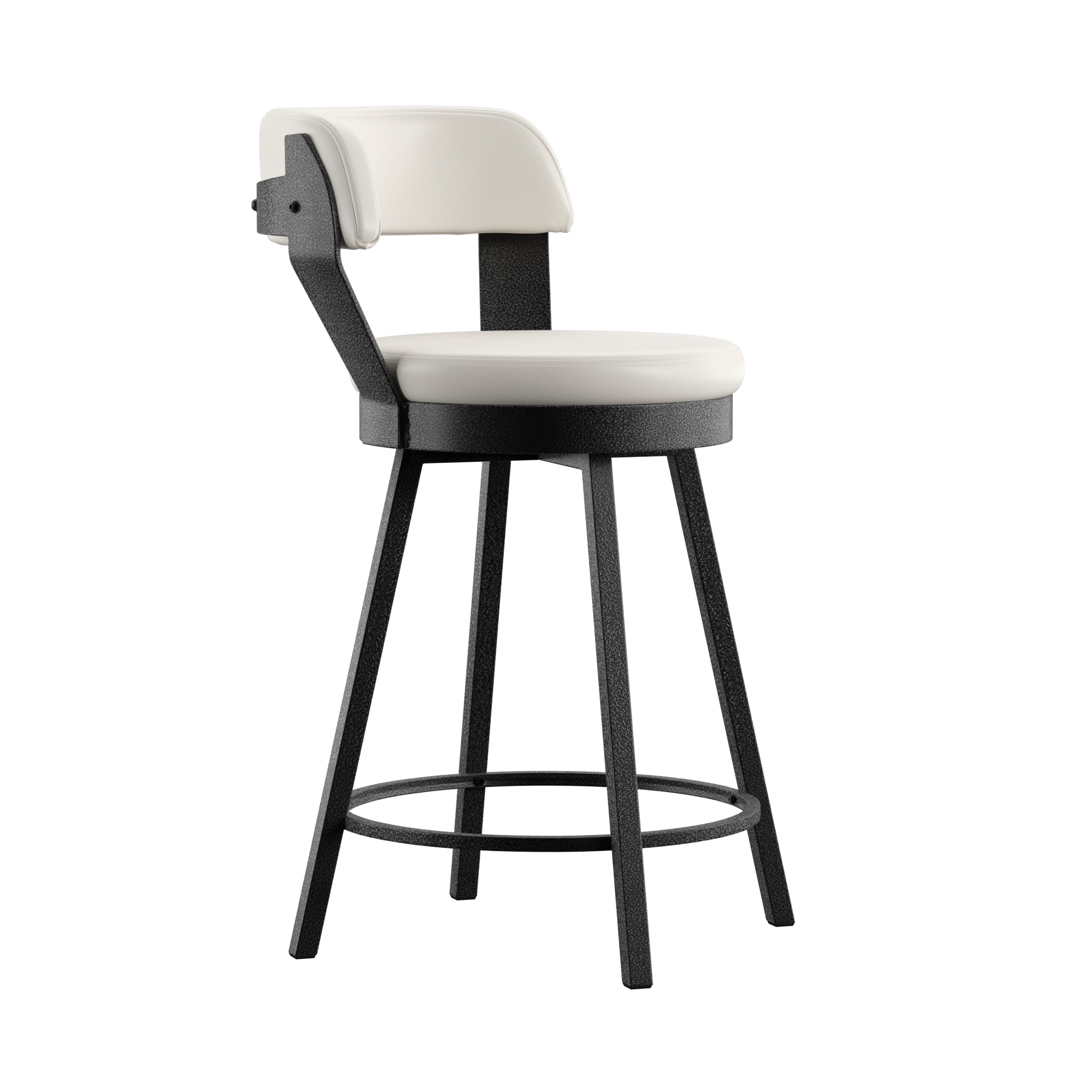 Harley Faux Leather Graphite Grey Metal Swivel Stools (Set of 2) by iNSPIRE Q Modern