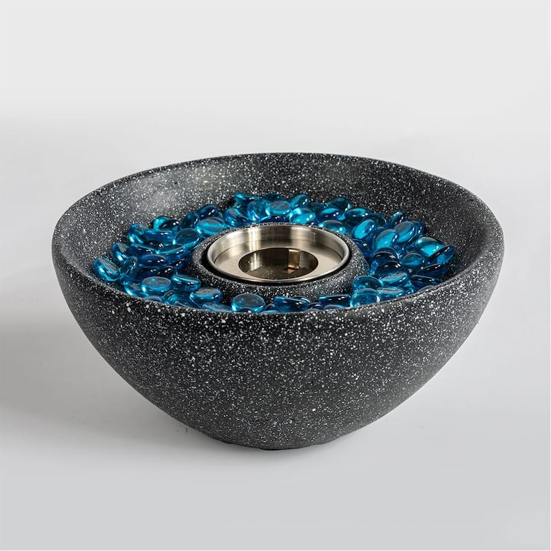 Tabletop Fire Pit Black, Table Top Fire Bowl Outdoor & Indoor Portable Ethanol Fireplace Alcohol Fire Pot - 10.83x11.42x5.91