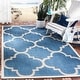 preview thumbnail 18 of 100, SAFAVIEH Courtyard Maryanne Indoor/ Outdoor Waterproof Patio Backyard Rug 4' x 5'7" - Navy/Beige