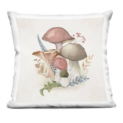 Stupell Pink Blooming Mushrooms Decorative Printed Throw Pillow Design by Mollie B.