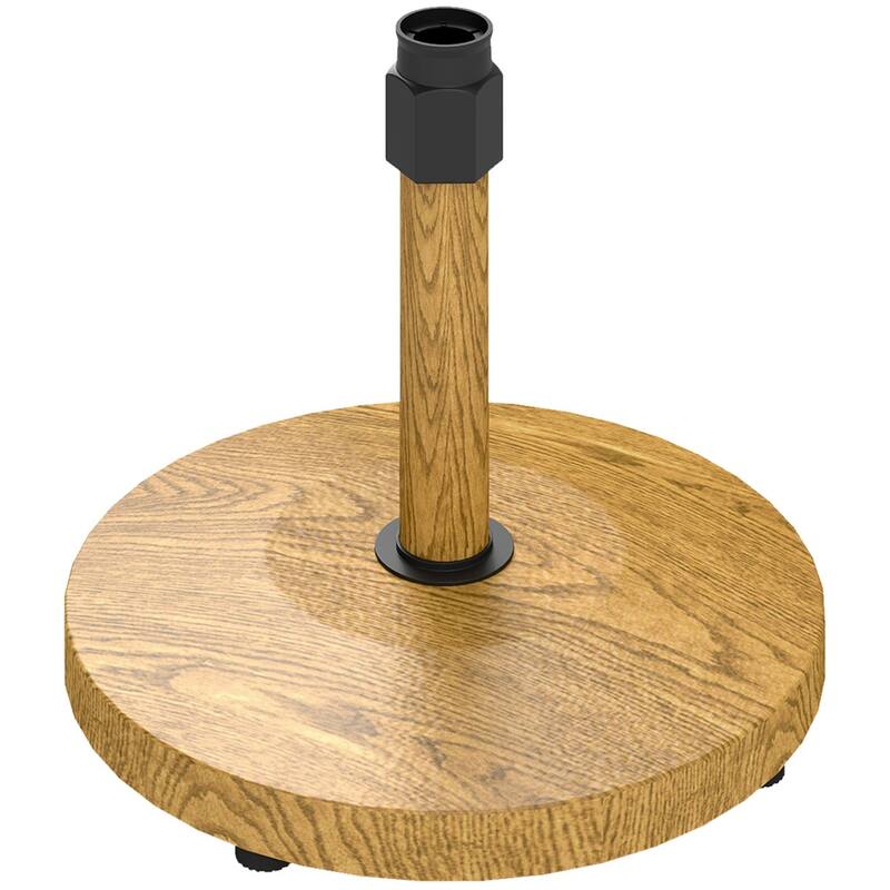 Outsunny Concrete-Filled Metal Umbrella Base, Distressed Yellow, Adjustable Pads, Supports Poles - Φ18.9" x 17.3" H - Natural