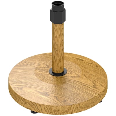 Outsunny Concrete-Filled Metal Umbrella Base, Distressed Yellow, Adjustable Pads, Supports Poles - Φ18.9" x 17.3" H