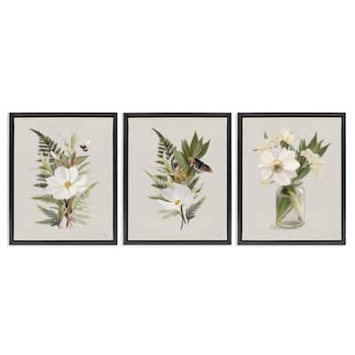 Stupell Country Magnolia Bundles Framed Floater Canvas Wall Art Design By House Fenway (Set of 3)
