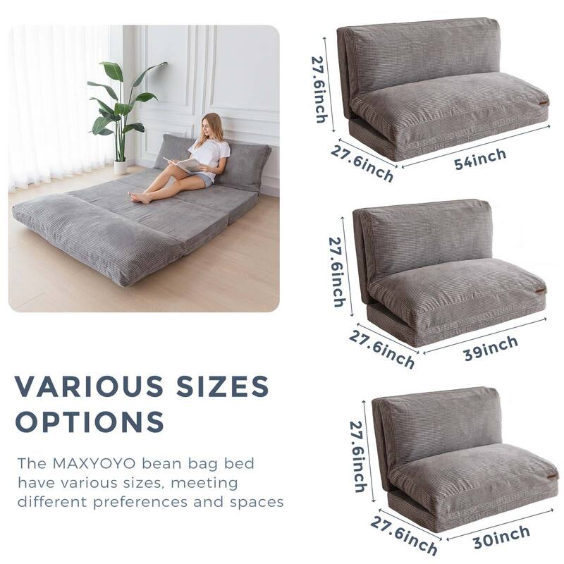 Corduroy Bean Bag Folding Sofa Bed