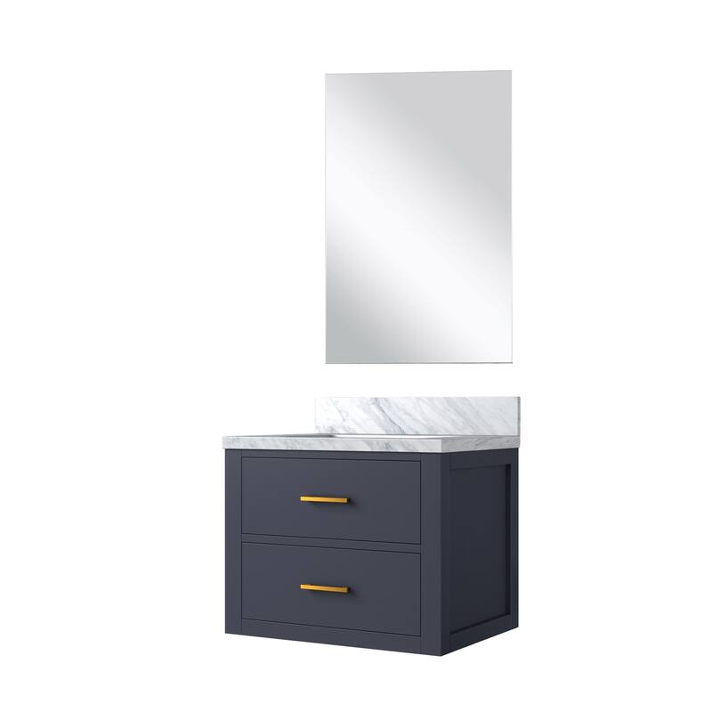 Castor Bath Vanity with Acrylic Top, Sink and Mirror