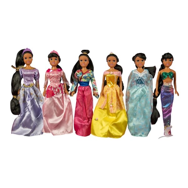 slide 2 of 8, 11.5" Ethnic Princess Gift Set Dolls - Six Pack Multi