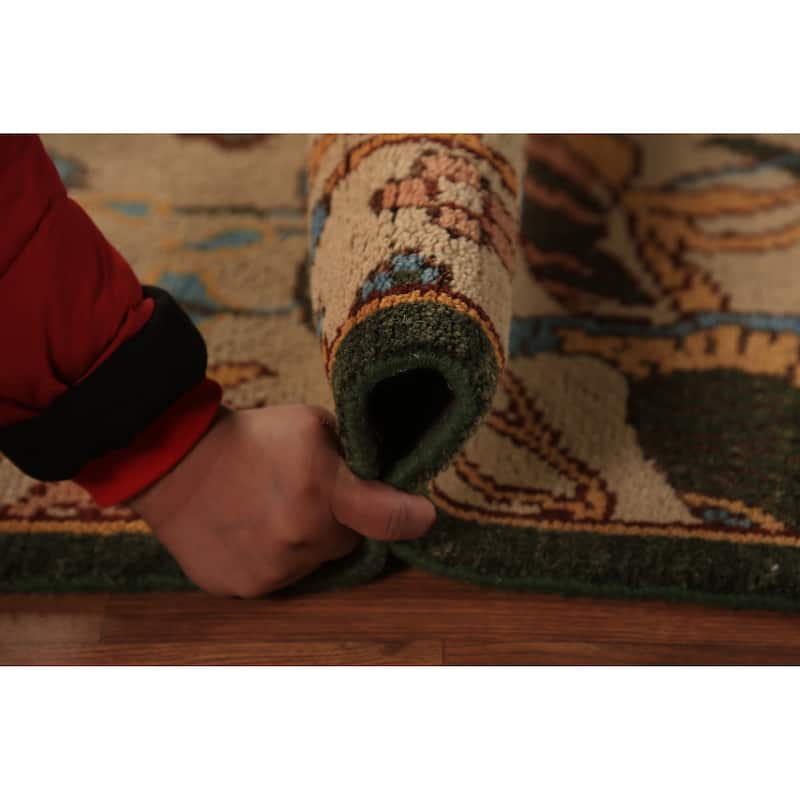 Animals Design Ziegler Indian Foyer Rug Hand-Knotted Wool Carpet - 2'8"x 6'0"