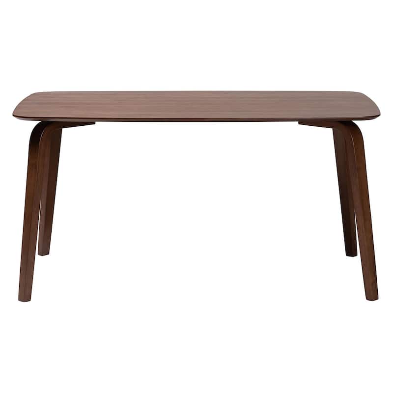 Billie Wood Dining Table - Bentwood Leg Table with Rectangular Top, Mid-Century Style Centerpiece Seats 4-6 in Dining Room