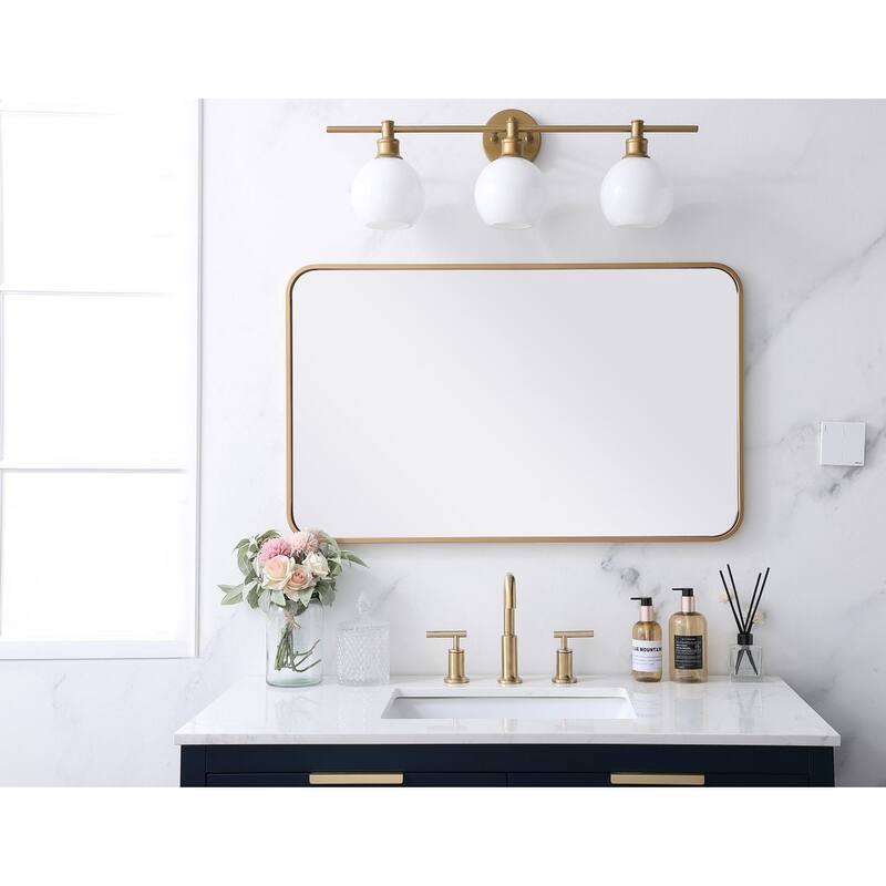 Ezra Soft Corner Metal Rectangular Mirror