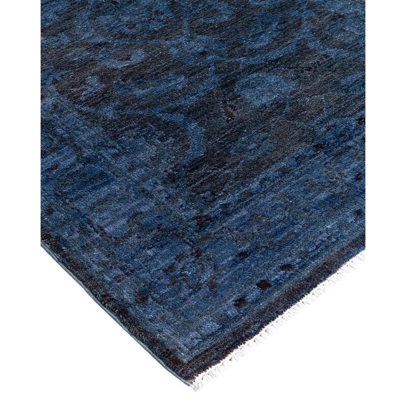 Overton Hand Knotted Wool Vintage Inspired Modern Contemporary Overdyed Brown Runner Rug - 2' 6" x 15' 10"