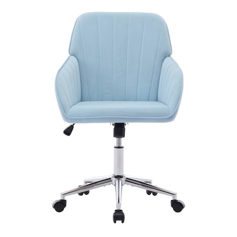 Home Office Chair with Back and Wheels, Ergonomic Swivel Study Desk Chair, Adjustable Height Computer Task Chair - N/A