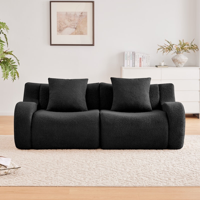 GDF Studio - Fairford 2-Seat Modular Sofa With Curved Armrests & Non-Slip Base