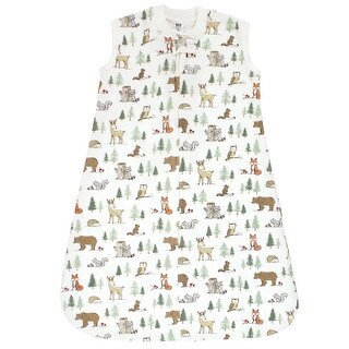Hudson Baby Infant Boy Premium Quilted Sleeveless Sleeping Bag and Wearable Blanket, Forest Animals
