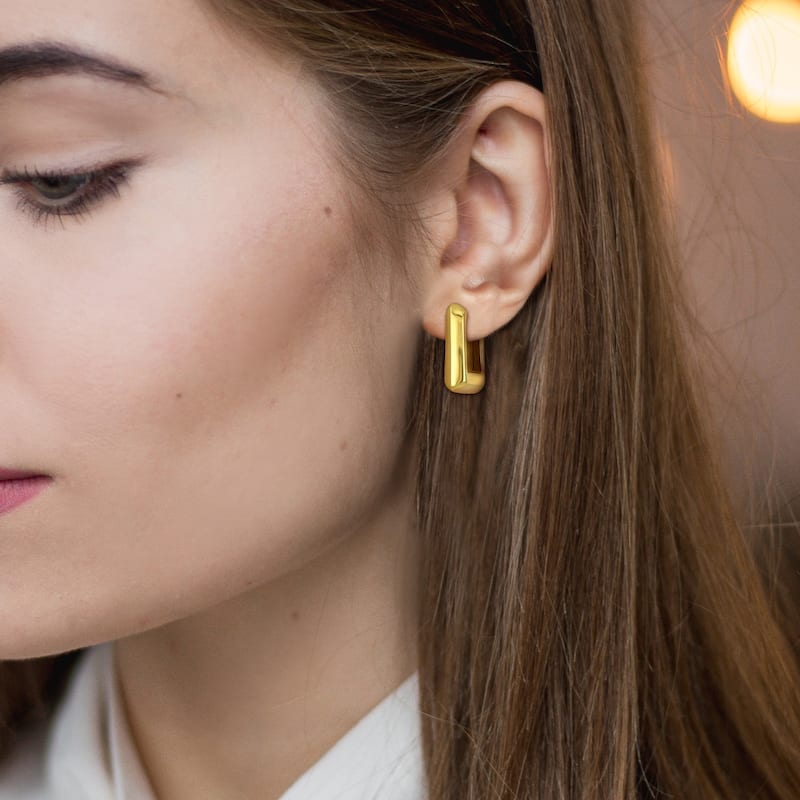 Miadora 28mm Square Hoop Earrings in 14K Yellow Gold
