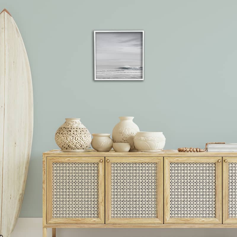 Stupell Misty Grey Beach Ripples Framed Giclee Art Design By Maggie Olsen