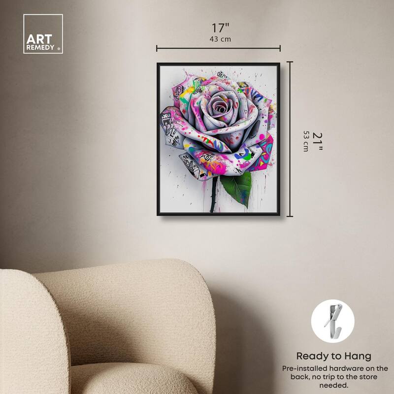 Graffiti Rose Canvas by Art Remedy