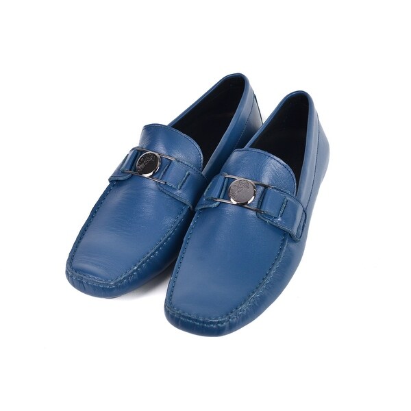 blue and silver loafers