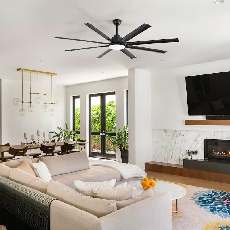 Sofucor 52/66/72/84 Inch Smart Ceiling Fan with Light and Remote,Compatible with Alexa/Google/App,for Patio Living Room Porch