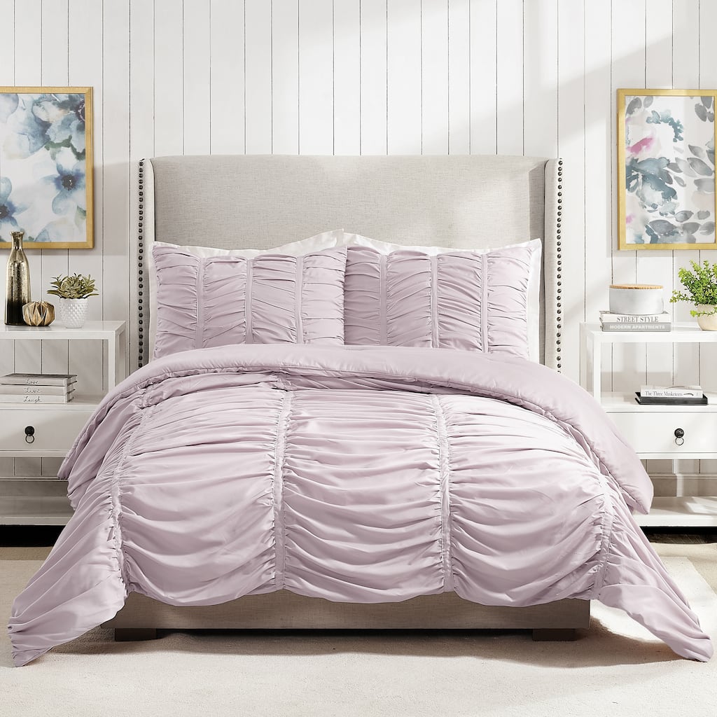 Modern Heirloom Emily Texture Comforter Set, Purple