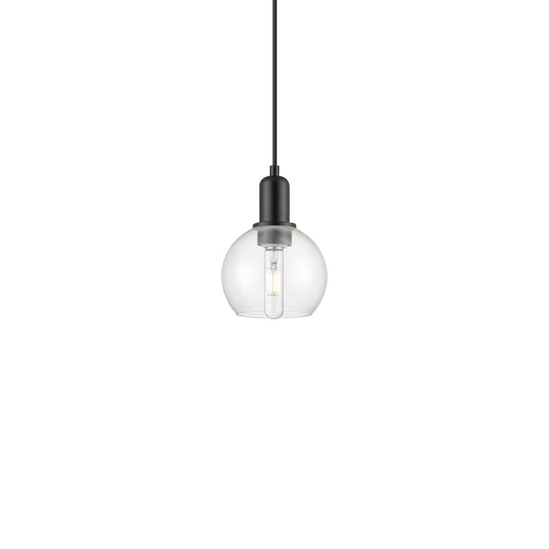Innovations Lighting 716-1P-9-6 Athens Pendant Athens 6" Wide Mini - Matte Black / Clear