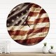 preview thumbnail 7 of 7, Designart 'American Flag' Oversized Global Wall CLock