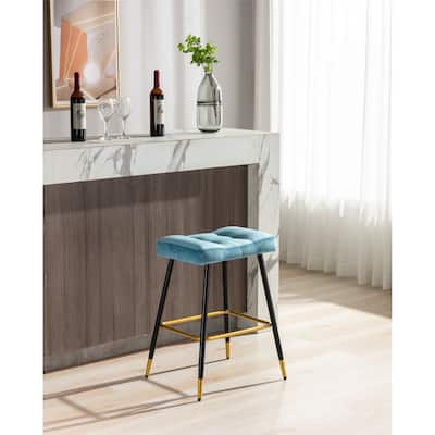 One Set Vintage Bar Stools Footrest Counter Height Dining Chairs