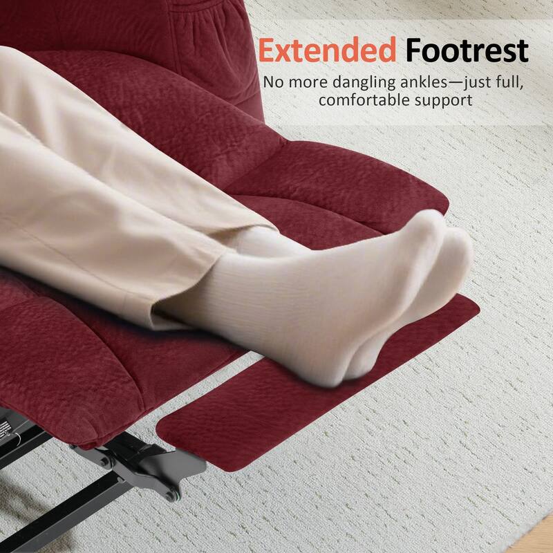 MCombo Electric Power Lift Recliner Chair with Extended Footrest, Fabric 7507