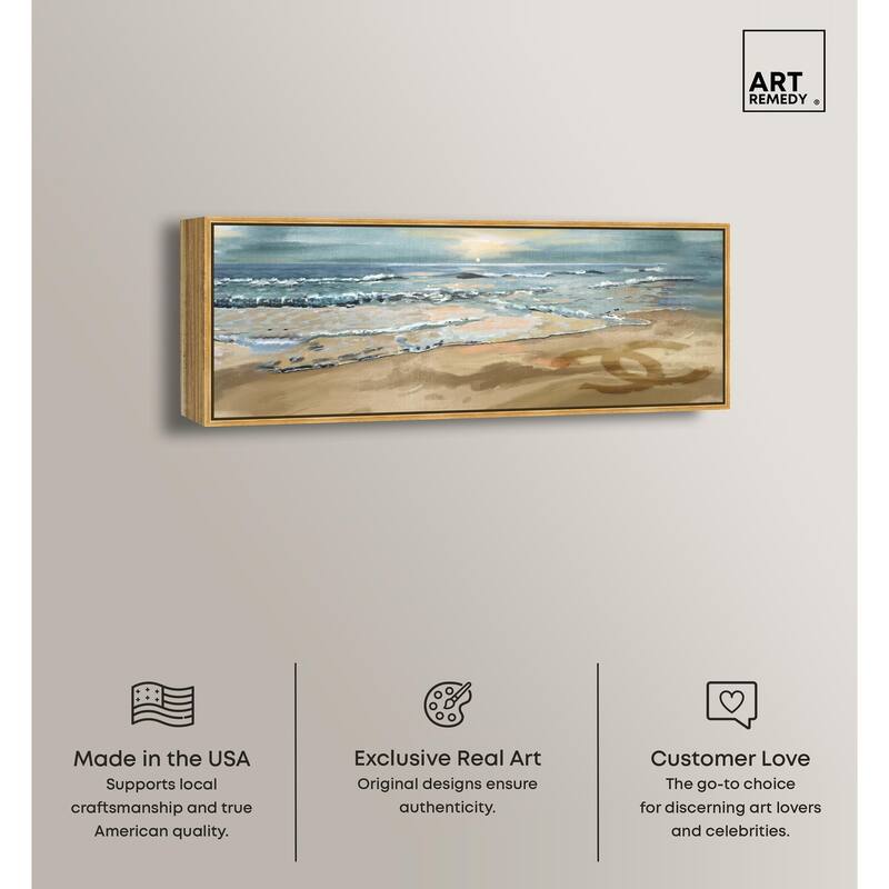 Relaxing Time at Beach Panoramic Canvas by Art Remedy