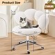 preview thumbnail 19 of 22, Armless Desk Chair Makeup Vanity Chair with Wheels and Adjustable Height Office Chair Criss Cross Cross-Legged Chair