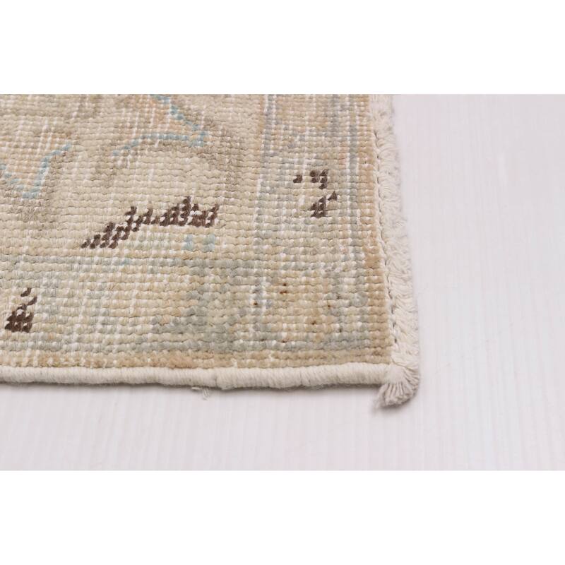 ECARPETGALLERY Hand-knotted Antalya Vintage Beige Wool Rug - 9'4 x 12'6