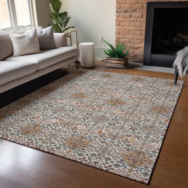 Machine Washable Indoor/ Outdoor Global Bidunga Chantille Rug